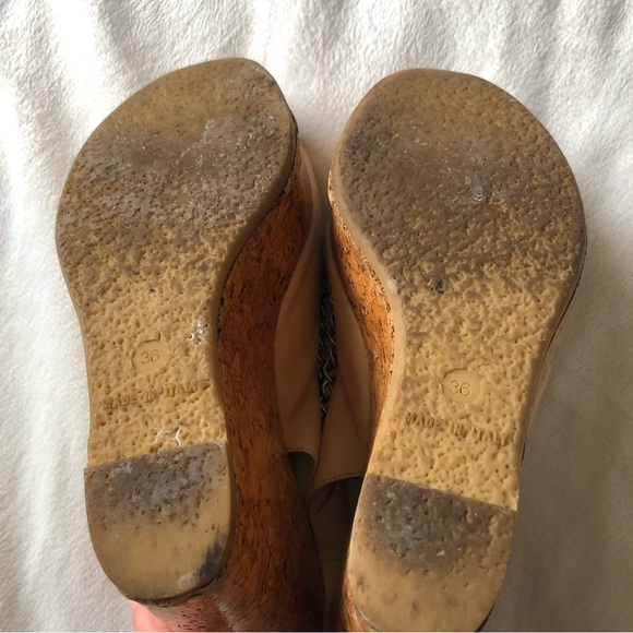 Chanel Chain Link CC Cork & Leather Wedges EU36 - Picture 14 of 16